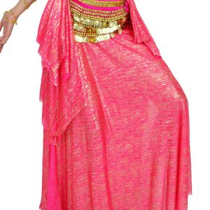 Belly Dance Skirt Ruffle Gliterring Women Performance Costume