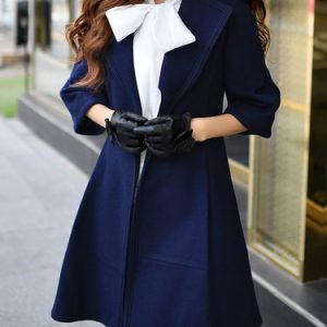 Binding Frill Sleeve Elegant Coat