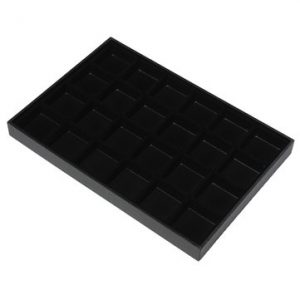 Black 24 Slots Rings Organizer Jewelry Display Boxes