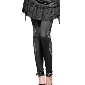 Black Casual Jacquard Pierced Skinny Leg Pants