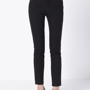 Black Casual Plain Sheath Skinny Leg Pants with Pockets