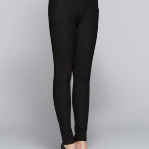 Black Casual Sheath Straight Leg Pants