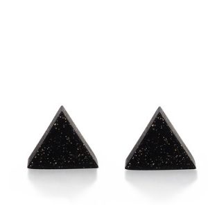 Black Ceramic Triangle Earrings