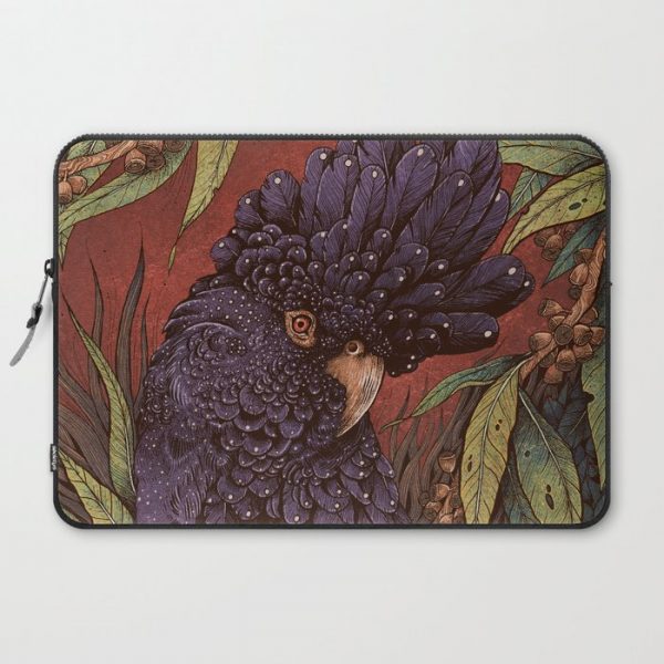 Black Cockatoo Computer Cover by Angela Rizza - Laptop Sleeve - 15"