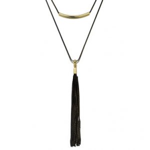 Black Copper Tassel Necklace