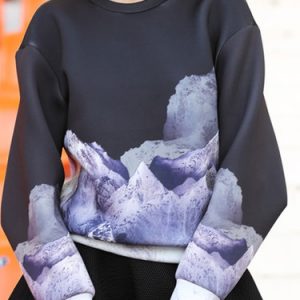 Black Crew Neck Long Sleeve Abstract Sweatshirt