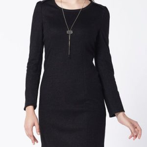 Black Elegant Glitter-finished Sheath Mini Dress