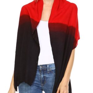 Black Functional Button Gradient Sleeveless H-line Poncho