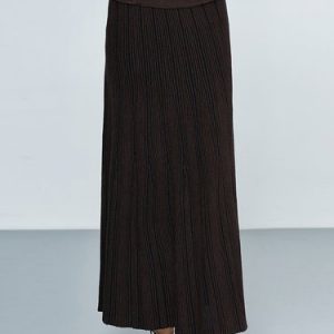 Black H-line Casual Maxi Skirt