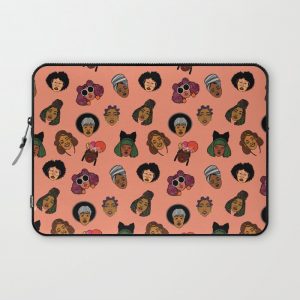 Black Hair Magic (Coral) Computer Cover by DorcasCreates - Laptop Sleeve - 13"