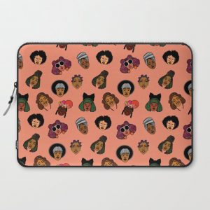 Black Hair Magic (Coral) Computer Cover by DorcasCreates - Laptop Sleeve - 15"