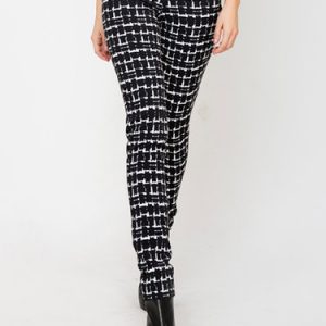 Black High-rise Casual Viscose Skinny Leg Pants