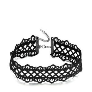 Black Lace Round Gothic Drama Choker Choker