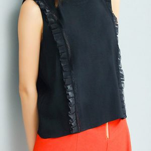 Black Paneled Sleeveless Tank