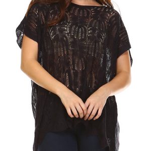 Black Pierced Short Sleeve Tunic