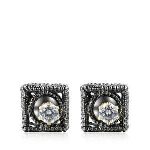 Black Square Zircon Earrings