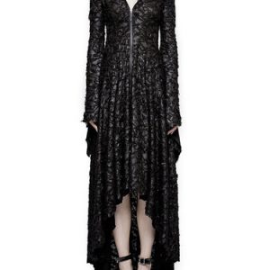 Black Statement Solid High Low Gothic Threadbare Maxi Dress