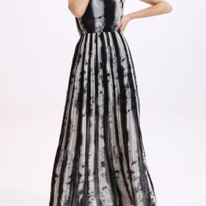 Black Swing Ombre/Tie-Dye Boho Sleeveless Maxi Dress