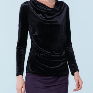 Black Velvet Simple Long Sleeved Top