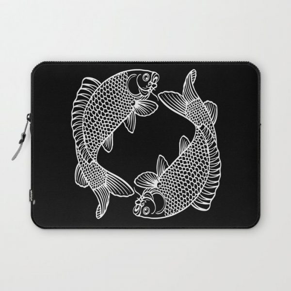 Black White Koi Minimalist Computer Cover by Beautiful Homes - Laptop Sleeve - 13"