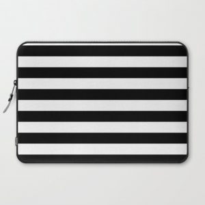 Black White Stripe Minimalist Computer Cover by Beautiful Homes - Laptop Sleeve - 15"