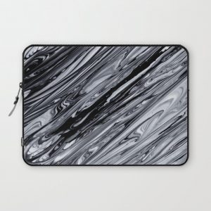 Black & White Striped Marble Print.jpg Computer Cover by Lumi - Laptop Sleeve - 13"