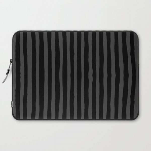 Black and Grey Stripe Computer Cover by Abigail Larson - Laptop Sleeve - 15"