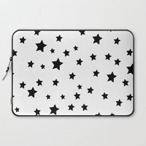 Black and White Stars Computer Cover by The Native State - Laptop Sleeve - 15"