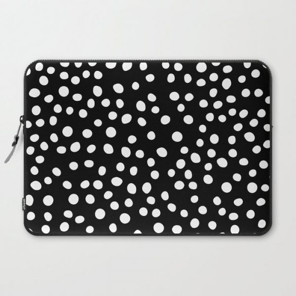 Black and white doodle dots Computer Cover by SEAFOAM12 - Laptop Sleeve - 15"