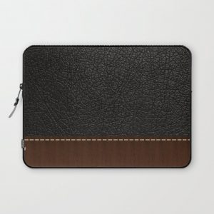 Black leather look Computer Cover by Juliana RW - Laptop Sleeve - 13"