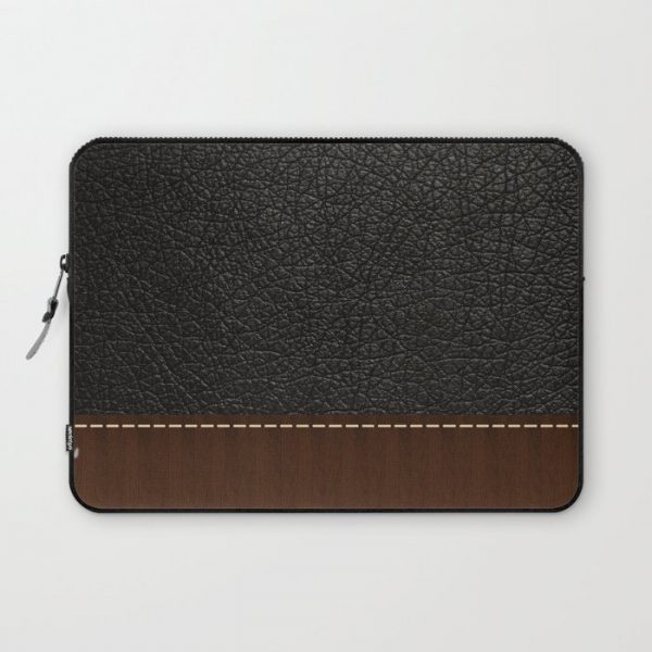 Black leather look Computer Cover by Juliana RW - Laptop Sleeve - 13"