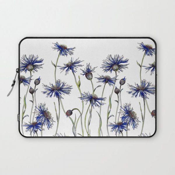 Blue Cornflowers, Illustration Computer Cover by Jessica Rose - Laptop Sleeve - 13"