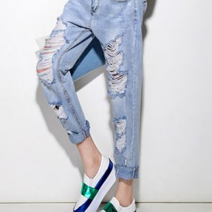 Blue Denim Plain Street Pockets Jeans