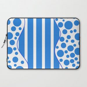 Blue Dots and Lines Computer Cover by SpottedOakStudio - Laptop Sleeve - 15"