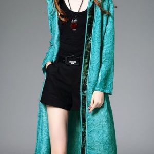 Blue Simple Silk-organza Geometric Coat