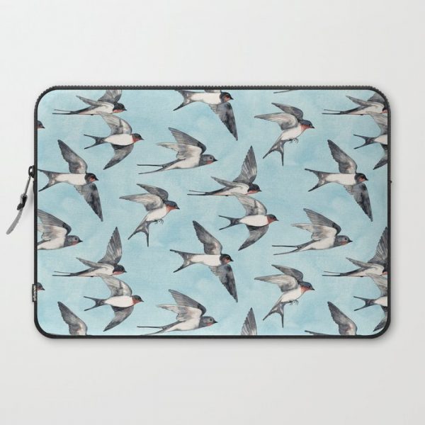 Blue Sky Swallow Flight Computer Cover by micklyn - Laptop Sleeve - 15"