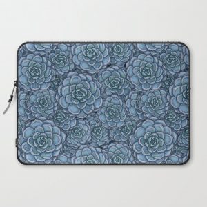 Blue Succulent Pattern Computer Cover by Ash Weaver - Laptop Sleeve - 15"