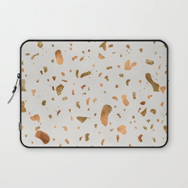 Blush terrazzo with gold and copper spots Computer Cover by Better HOME - Laptop Sleeve - 13"