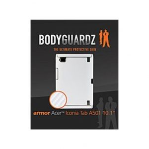 BodyGuardz Armor BZ-ACWT5-0911 Carbon Fiber Skin Protection with Screen Protector for Acer Iconia Tab A501 - White