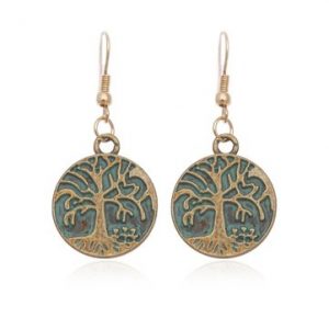 Bohemian Ancient Earrings Alloy Tree Life Long Earrings