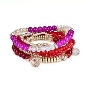 Bohemian Multilayer Bracelet Women's Beads Crystal Bracelet