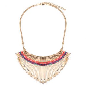 Bohemian Necklace Alloy Tassel Weaving Necklace