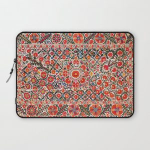 Bokhara Suzani Antique Uzbekistan Floral Rug Print Computer Cover by Vicky Brago-MitchellA(r) - Laptop Sleeve - 13"