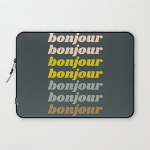 Bonjour in Pretty Pastels Computer Cover by apricot+birch - Laptop Sleeve - 13"