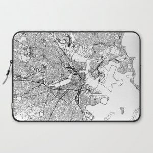 Boston White Map Computer Cover by multipliCITY - Laptop Sleeve - 15"