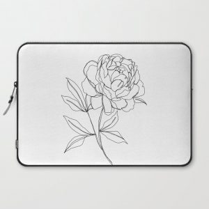 Botanical illustration line drawing - Peony Computer Cover by The Colour Study - Laptop Sleeve - 15"