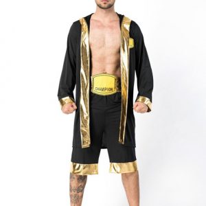 Boxer Costume Halloween Men Shorts Jacket Cummerbund Outfit