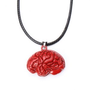 Brain Necklace Alloy Drip Red Brain Necklace for Halloween