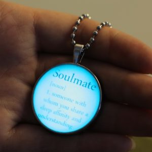 Brilliant Noctilucent Jewelry English Words Glowing Pendant Round Dome Cabochon Chain Retro Fashion Necklace for Female