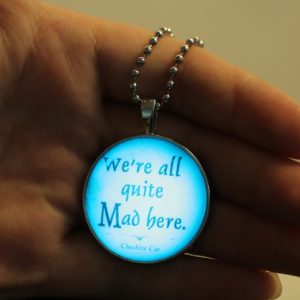 Brilliant Noctilucent Jewelry English Words Glowing Pendant Round Dome Cabochon Chain Retro Fashion Necklace for Female